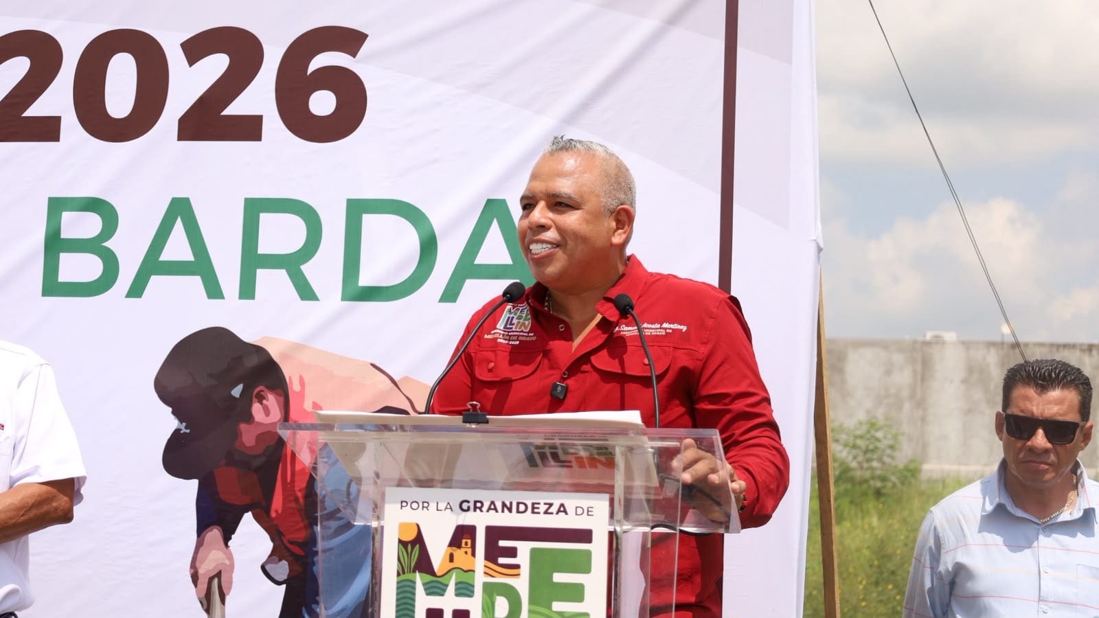 Presidente Municipal Samuel Acosta da banderazo a construcción de barda perimetral en el Preescolar Josefina Ramón del Río en Puente Moreno 