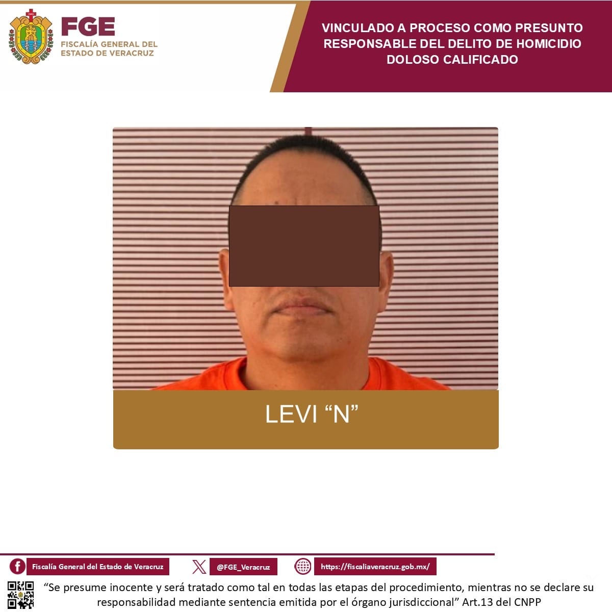Vinculan a proceso al “Comandante Levi” por homicidio calificado en Amatlán de los Reyes