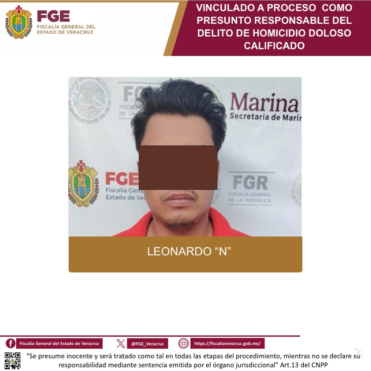 Vinculado a proceso presunto responsable de homicidio doloso calificado en Fortín de las Flores