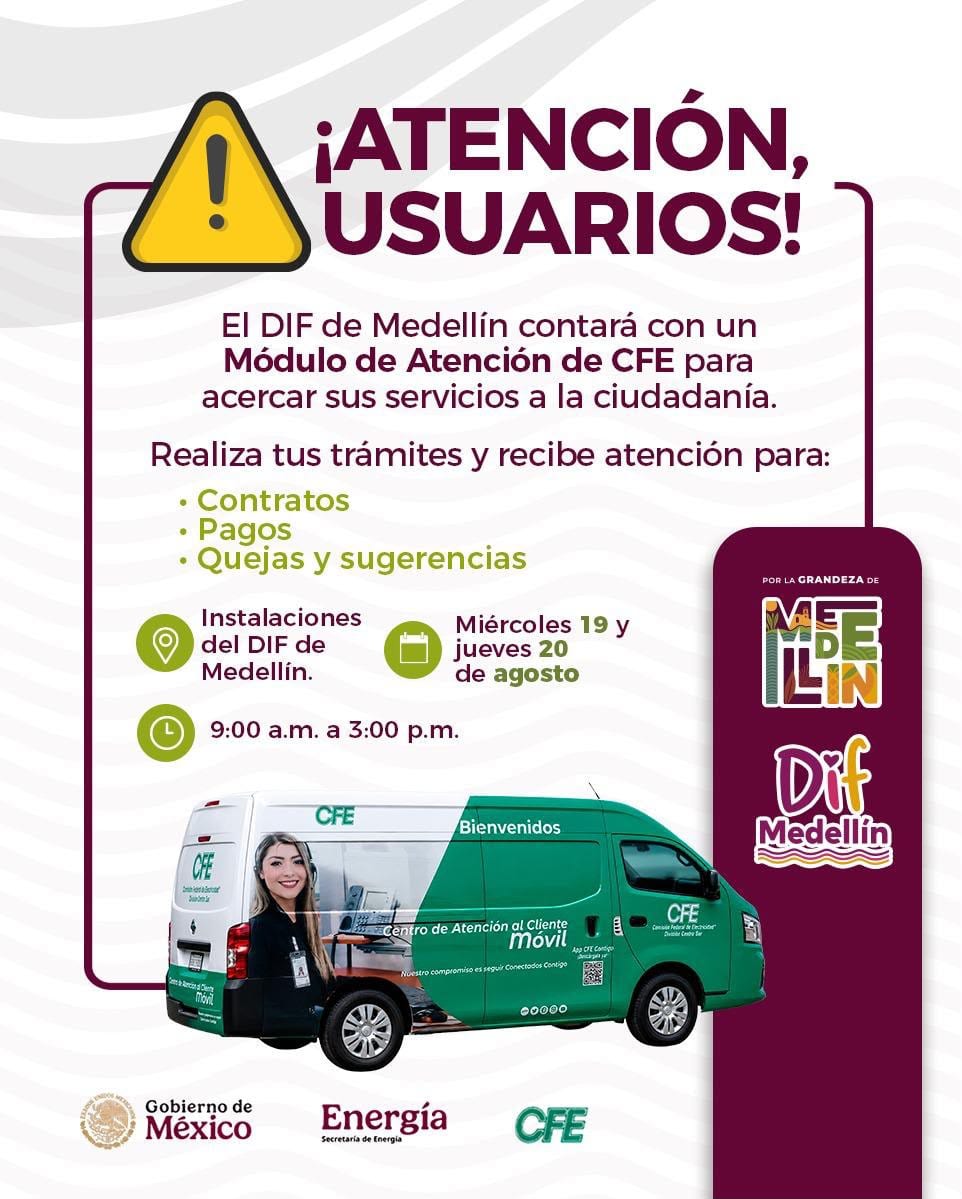 Medellín de Bravo acerca servicios de la CFE a la ciudadanía mediante módulo de atención